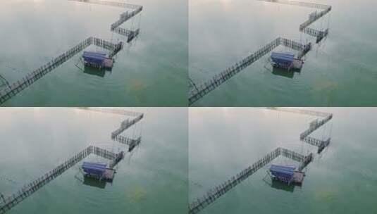 湖面上的船坞高清在线视频素材下载
