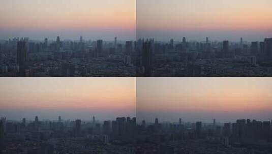 武汉日落时分城市天空的景象演变过程高清在线视频素材下载