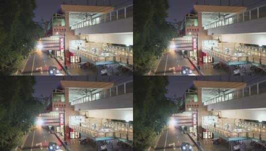 延安西路地铁站夜景高清在线视频素材下载