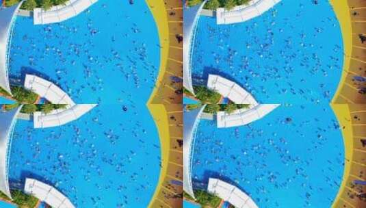 夏季游泳池游泳玩耍的人群高清在线视频素材下载