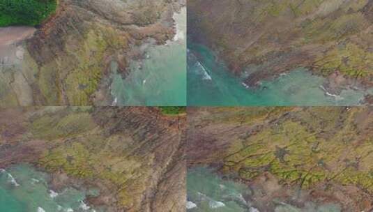 北海涠洲岛海边沿岸礁石海景航拍高清在线视频素材下载