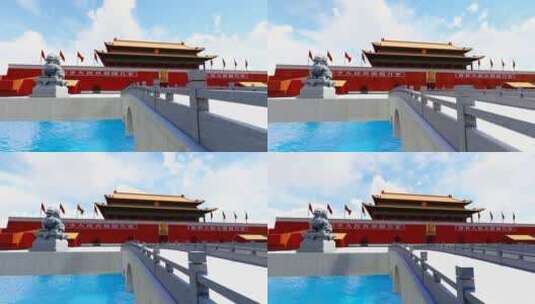 4K 北京天安门石狮子华表金水桥延时高清在线视频素材下载