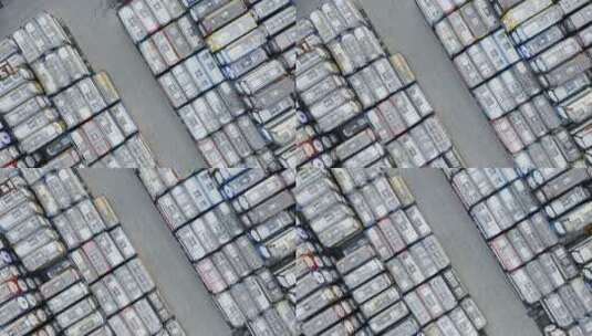 航拍上海大型气罐集装箱码头高清在线视频素材下载
