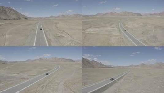 行驶在川藏公路上的汽车高清在线视频素材下载