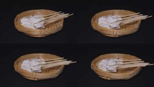 鱼丸串小串肉串钵钵鸡炸串烤串美食高清在线视频素材下载