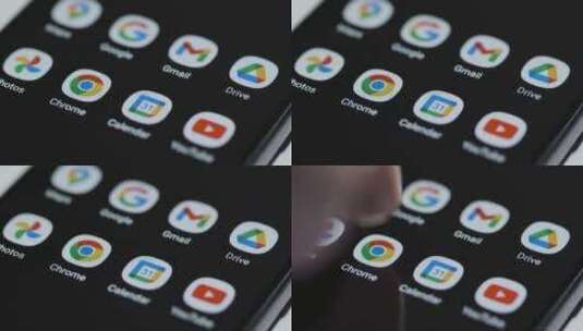 手指点击谷歌应用程序的特写镜头高清在线视频素材下载