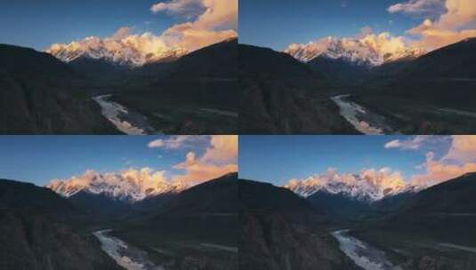 8K西藏南迦巴瓦峰日照金山延时高清在线视频素材下载