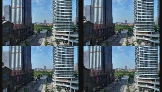 南通中央商务局城市风光航拍高楼城市建筑高清在线视频素材下载