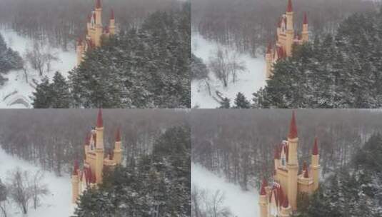 哈尔滨冬天雪景航拍高清在线视频素材下载