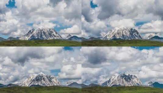 【4K】川西甘孜雅拉雪山云朵延时高清在线视频素材下载