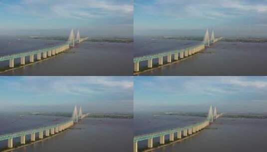 南通沪苏通长江大桥航拍4K视频高清在线视频素材下载