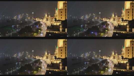 上海外滩的夜景高清在线视频素材下载