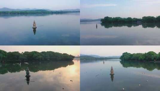 杭州西湖三潭印月景点高清在线视频素材下载
