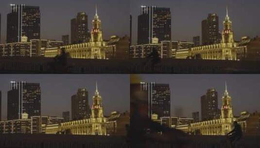 4K上海城市夜晚路过的行人高清在线视频素材下载