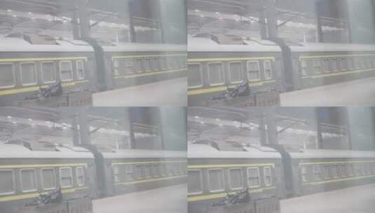 阿勒泰站绿皮车站台高清在线视频素材下载