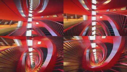 国家大剧院旋转楼梯建筑设计艺术空间高清在线视频素材下载
