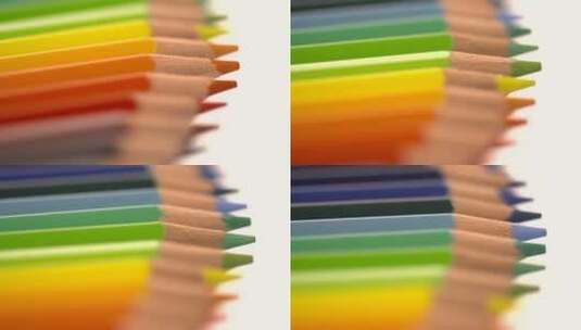 彩色铅笔特写高清在线视频素材下载