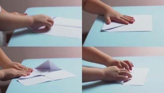 叠纸飞机 扔纸飞机高清在线视频素材下载