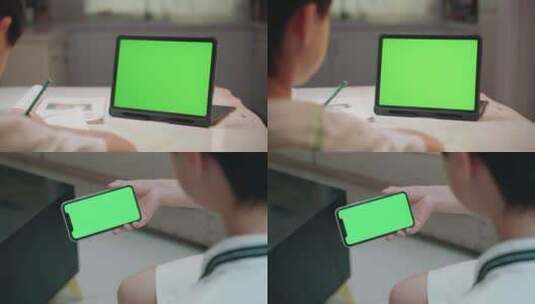 平板电脑绿屏 手机绿屏高清在线视频素材下载