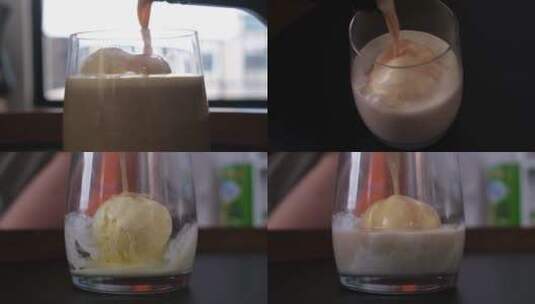 鸡尾酒冰淇淋球鸡尾酒女士美酒高清在线视频素材下载