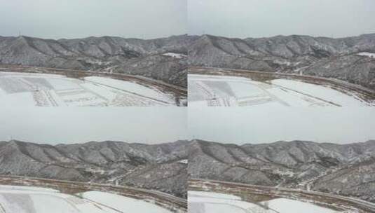 4K航拍北方雪景农村高清在线视频素材下载