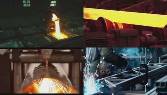 金属冶炼厂生产线金属加工高清在线视频素材下载