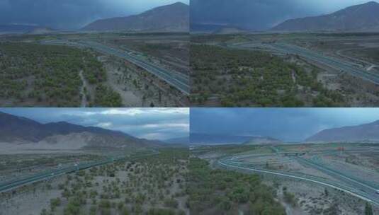 雅鲁藏布江防护林  公路交通委高清在线视频素材下载