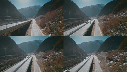 西藏旅游风光318国道林拉公路并行高清在线视频素材下载