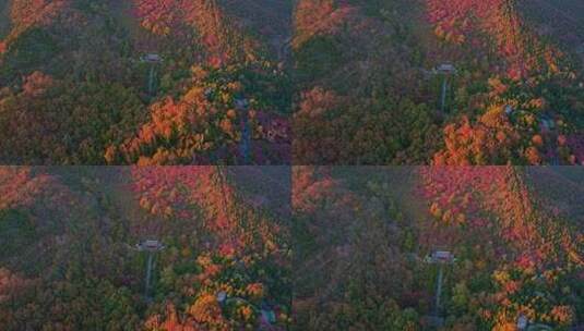 航拍北京郊区慕田峪长城深秋景色高清在线视频素材下载