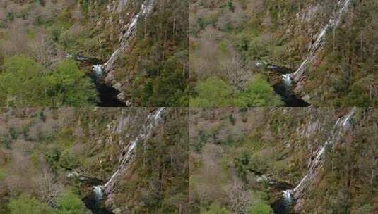 瀑布从山顶落下高清在线视频素材下载