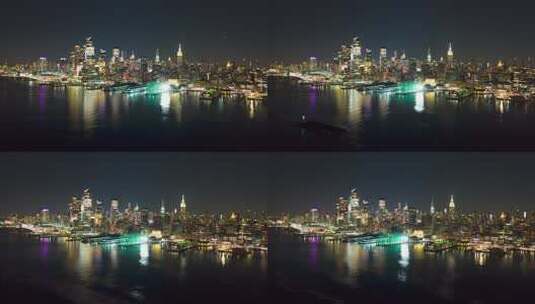 曼哈顿夜景高清在线视频素材下载