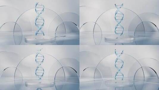 透明DNA结构生物科技概念3D渲染高清在线视频素材下载