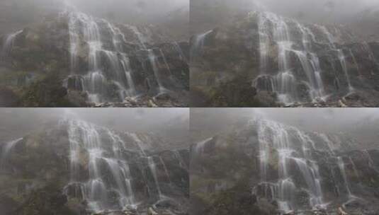 瀑布流水暴雨天气气候高清在线视频素材下载