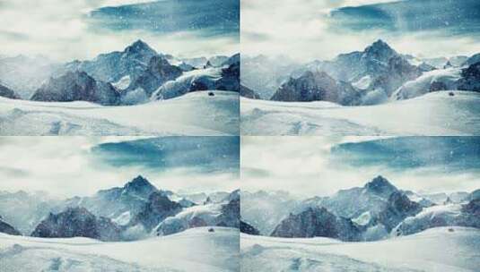 【4K】 雪山背景视频高清在线视频素材下载