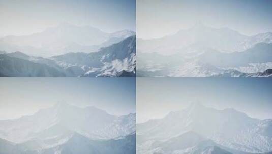 4k航拍冬天冰雪雪山山地山脉高清在线视频素材下载