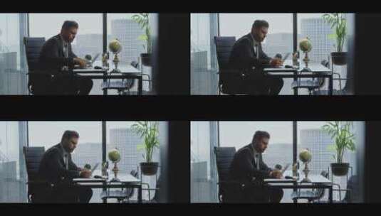 在办公室工作的男人高清在线视频素材下载