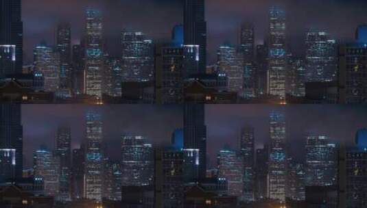 延时拍摄大都市的夜晚霓虹高清在线视频素材下载