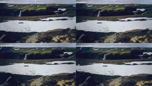 冰岛瀑布景观高清在线视频素材下载