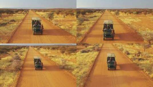 汽车在埃米比亚森林行驶高清在线视频素材下载