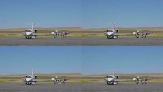 私人飞机停在停机坪上高清在线视频素材下载