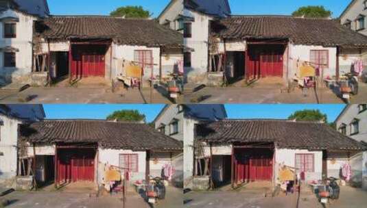 航拍江南农村老房子高清在线视频素材下载