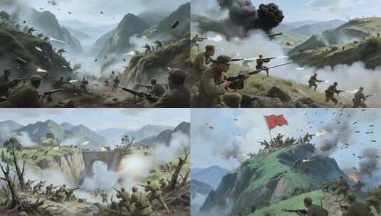 红军 战争高清在线视频素材下载