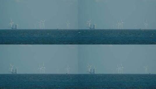 海上风力发电机正在运作高清在线视频素材下载
