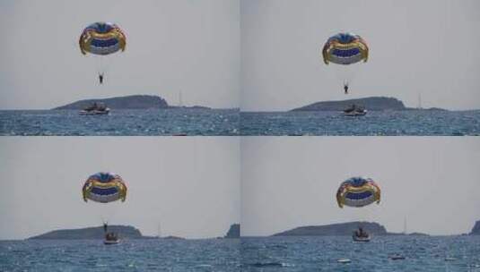 滑翔伞下船高清在线视频素材下载