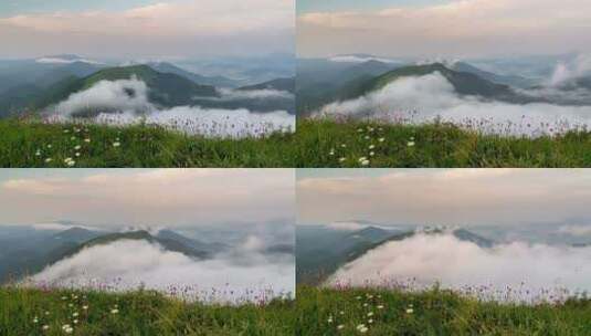 云雾缭绕的山脉高清在线视频素材下载
