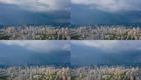 深圳福田区平安中心暴雨景象高清在线视频素材下载