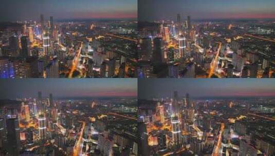 繁华都市航拍 城市夜景航拍高清在线视频素材下载