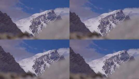 新疆喀什白沙湖雪山高清在线视频素材下载