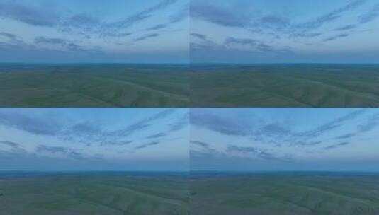 航拍呼伦贝尔草原日暮风景高清在线视频素材下载