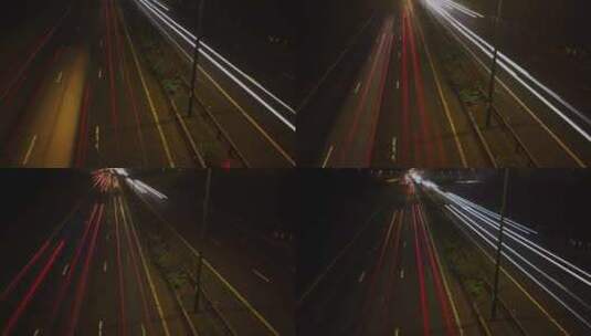 夜晚街道路灯亮起延时高清在线视频素材下载